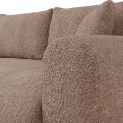 Garnero Arredamenti Divani Angolari|Divani Letto-Divano letto angolare 4 posti 285x188cm con contenitore tessuto bouclé marrone chiaro Soft Tessuto Bouclè Marrone Chiaro