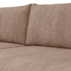 Garnero Arredamenti Divani Angolari|Divani Letto-Divano letto angolare 4 posti 285x188cm con contenitore tessuto bouclé marrone chiaro Soft Tessuto Bouclè Marrone Chiaro