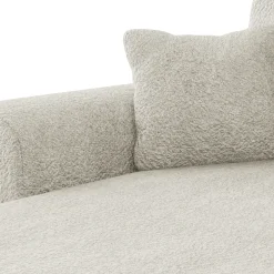Garnero Arredamenti Divani Angolari|Divani Letto-Divano letto angolare 4 posti 285x188cm con contenitore Soft Tessuto Bouclé Beige Chiaro