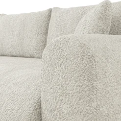 Garnero Arredamenti Divani Angolari|Divani Letto-Divano letto angolare 4 posti 285x188cm con contenitore Soft Tessuto Bouclé Beige Chiaro