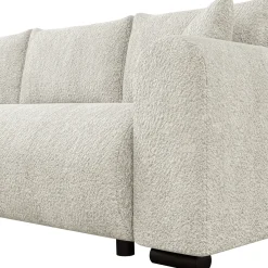Garnero Arredamenti Divani Angolari|Divani Letto-Divano letto angolare 4 posti 285x188cm con contenitore Soft Tessuto Bouclé Beige Chiaro