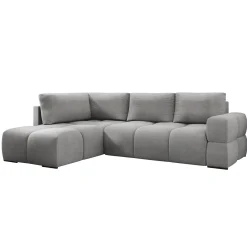 Garnero Arredamenti Divani Angolari|Divani Letto-Divano letto angolare 3 posti 267x185cm box contenitore grigio Sottovoce Tessuto Artico Grigio