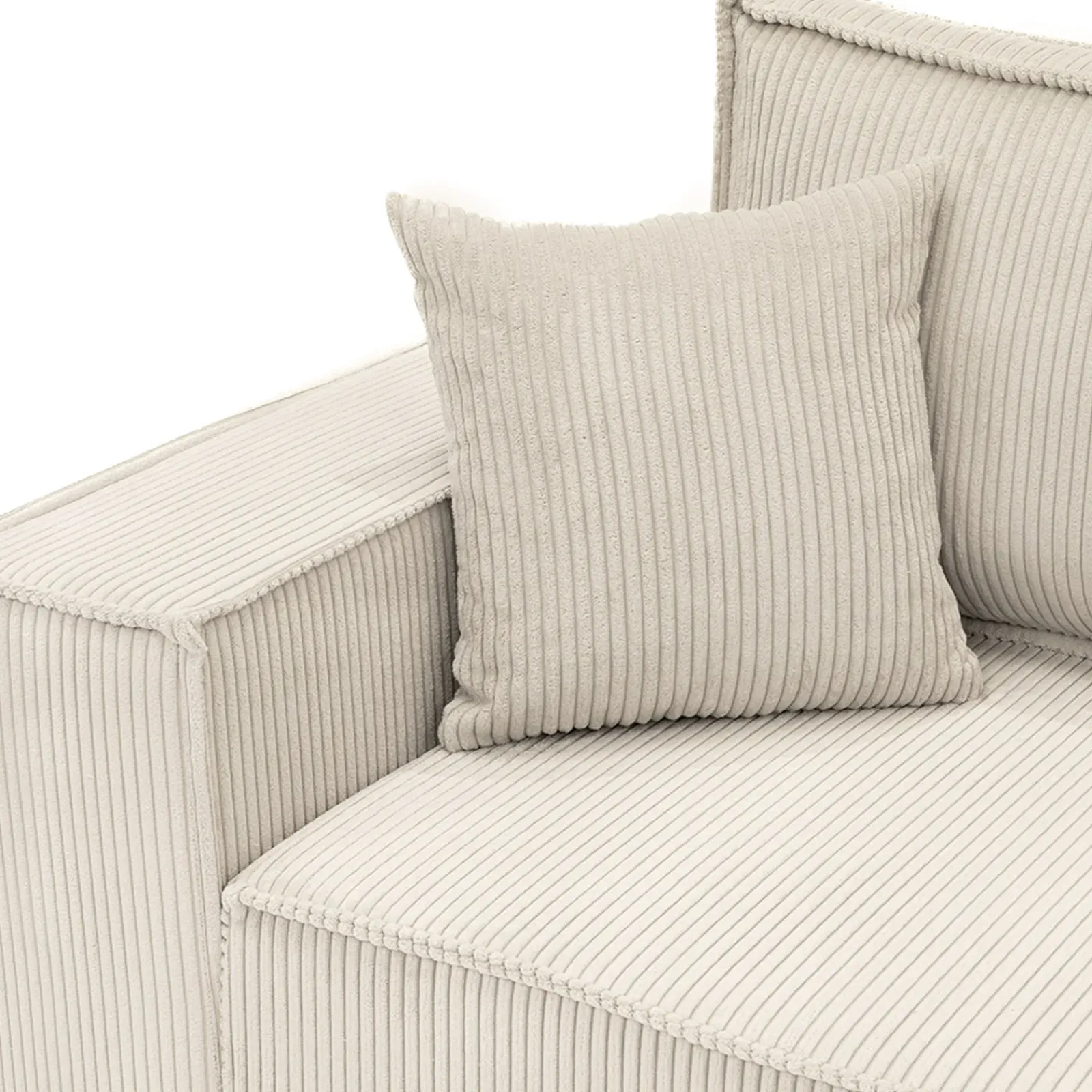 Garnero Arredamenti Divani Angolari|Divani Letto-Divano letto angolare 4 posti 272x145cm con box contenitore velluto a coste beige Ploffy