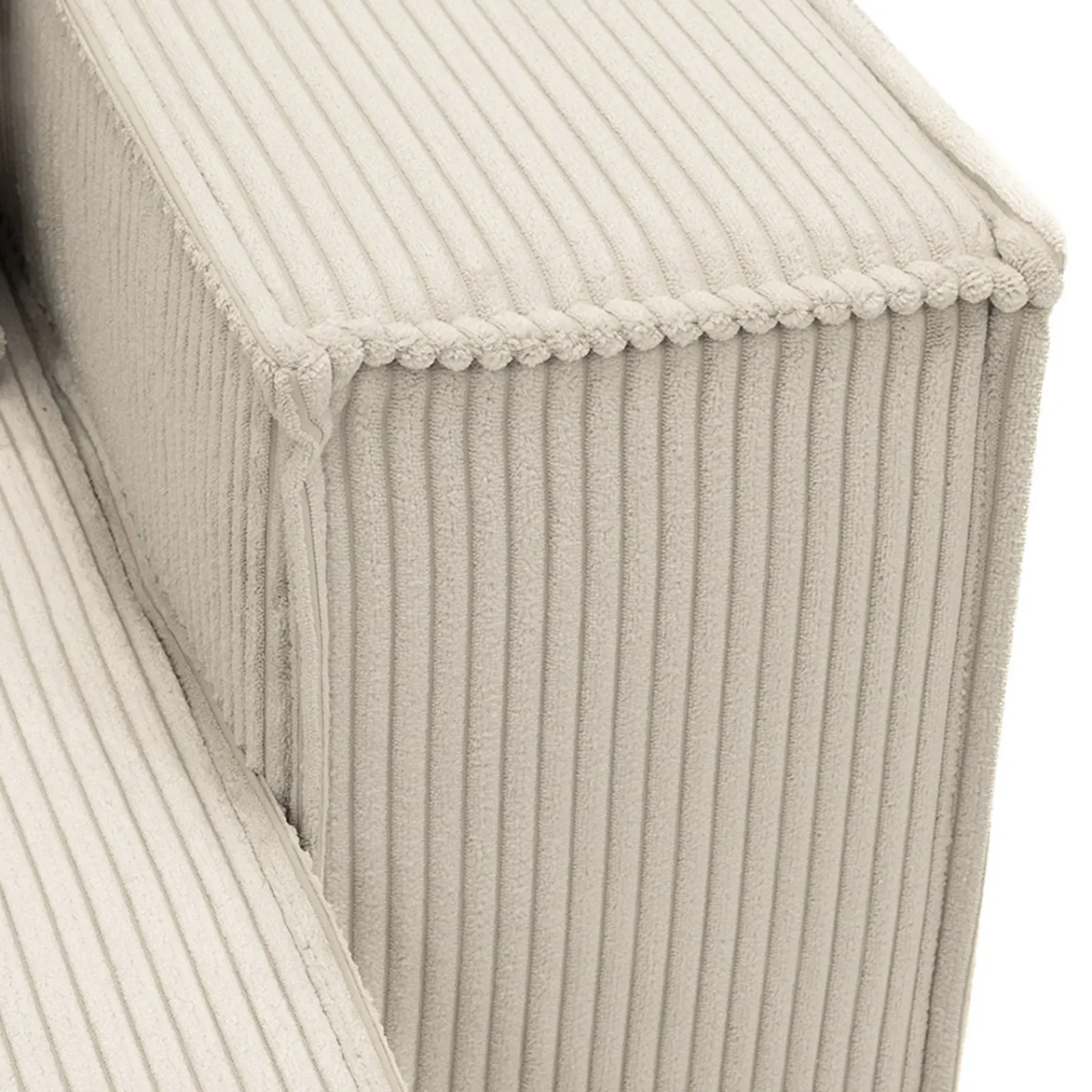 Garnero Arredamenti Divani Angolari|Divani Letto-Divano letto angolare 4 posti 272x145cm con box contenitore velluto a coste beige Ploffy