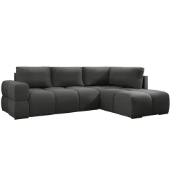 Garnero Arredamenti Divani Angolari|Divani Letto-Divano letto angolare 3 posti 267x185cm box contenitore antracite Sottovoce Tessuto Artico Antracite