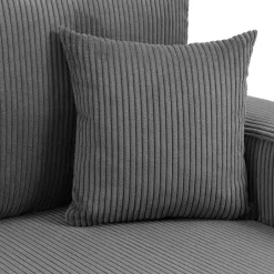 Garnero Arredamenti Divani Angolari|Divani Letto-Divano letto angolare 3 posti 244x145cm con contenitore a coste antracite Slurp Velluto Poso Antracite