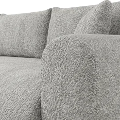 Garnero Arredamenti Divani Angolari|Divani Letto-Divano letto angolare 4 posti 285x188cm con contenitore Soft Tessuto Bouclé Grigio chiaro