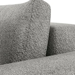 Garnero Arredamenti Divani Angolari|Divani Letto-Divano letto angolare 4 posti 285x188cm con contenitore Soft Tessuto Bouclé Grigio chiaro