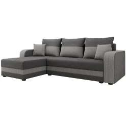 Garnero Arredamenti Divani Angolari|Divani Letto-Divano letto angolare 3 posti 237x139cm reversibile grigio Ponza Tessuto Treccia Fine Lux Grigio