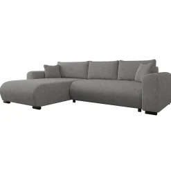 Garnero Arredamenti Divani Angolari|Divani Letto-Divano letto angolare 4 posti 285x188cm con contenitore Soft Tessuto Velo Grigio Scuro