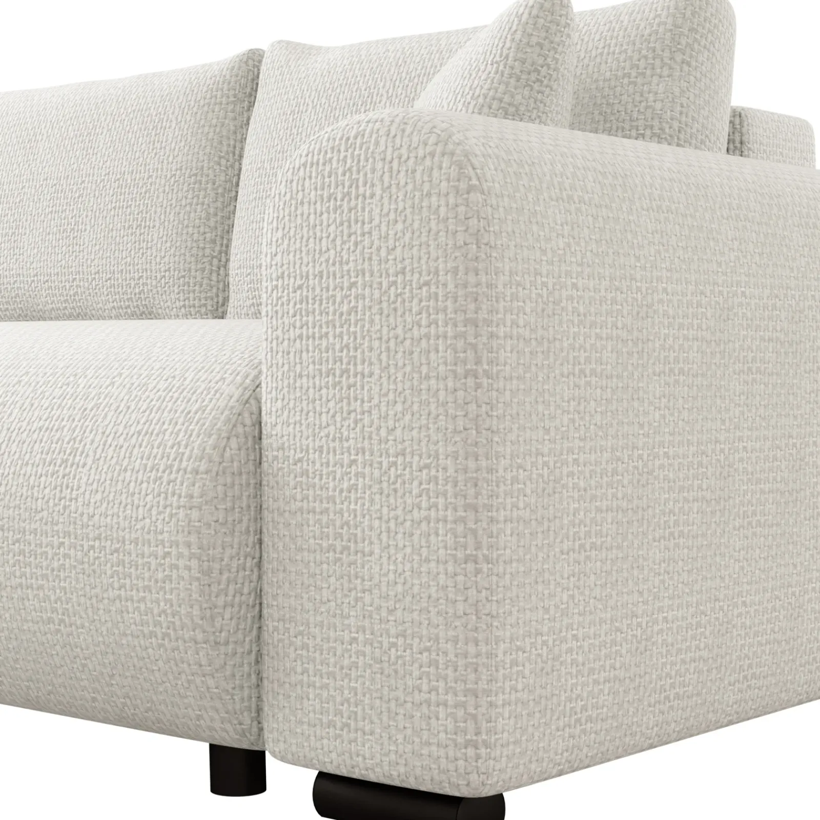 Garnero Arredamenti Divani Angolari|Divani Letto-Divano letto angolare 4 posti 285x188cm con contenitore a trama spessa bianco Soft Tessuto Flow a Trama Spessa Bianco