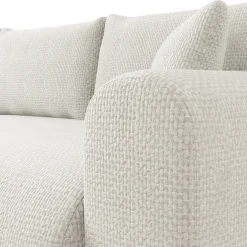 Garnero Arredamenti Divani Angolari|Divani Letto-Divano letto angolare 4 posti 285x188cm con contenitore a trama spessa bianco Soft Tessuto Flow a Trama Spessa Bianco