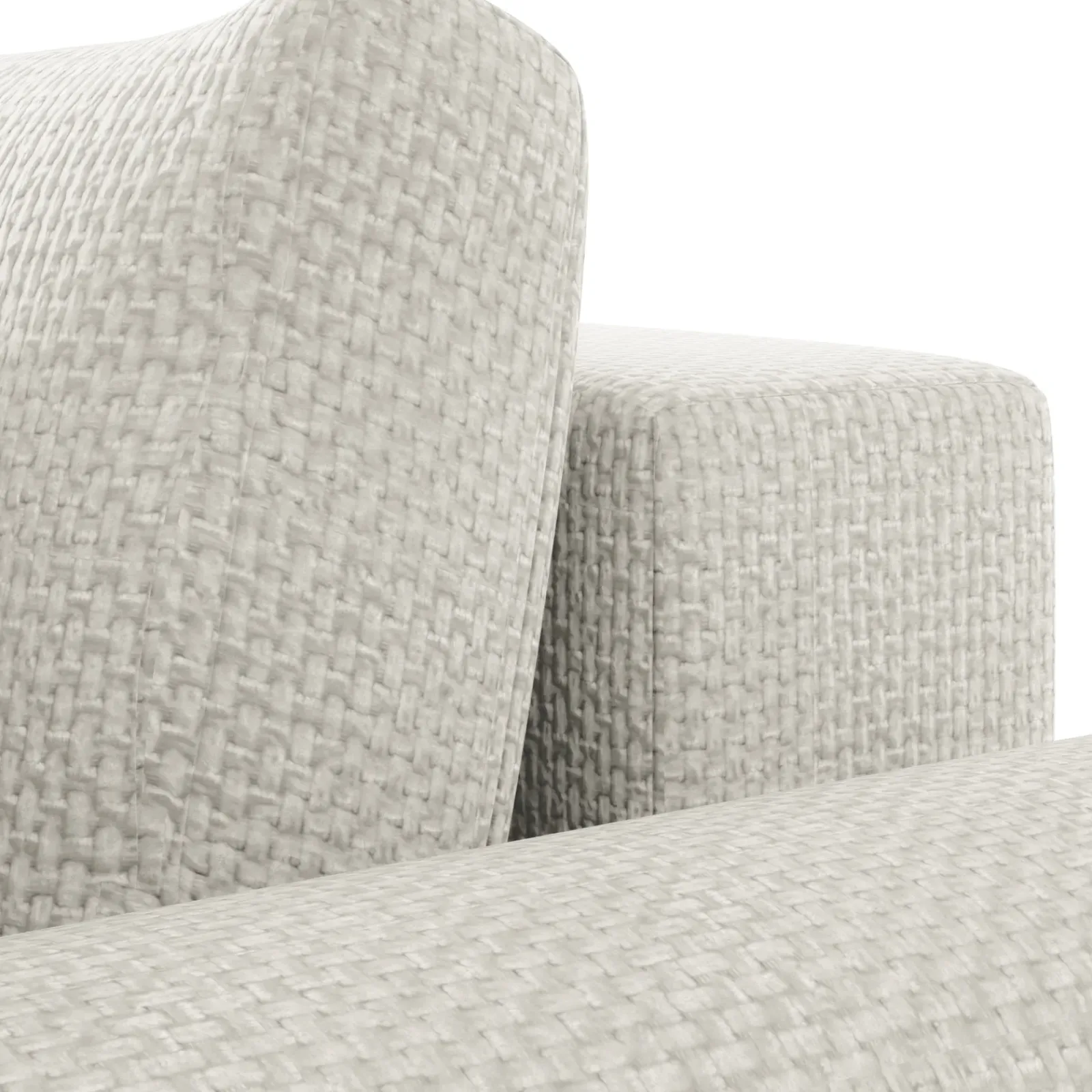 Garnero Arredamenti Divani Angolari|Divani Letto-Divano letto angolare 4 posti 285x188cm con contenitore a trama spessa bianco Soft Tessuto Flow a Trama Spessa Bianco