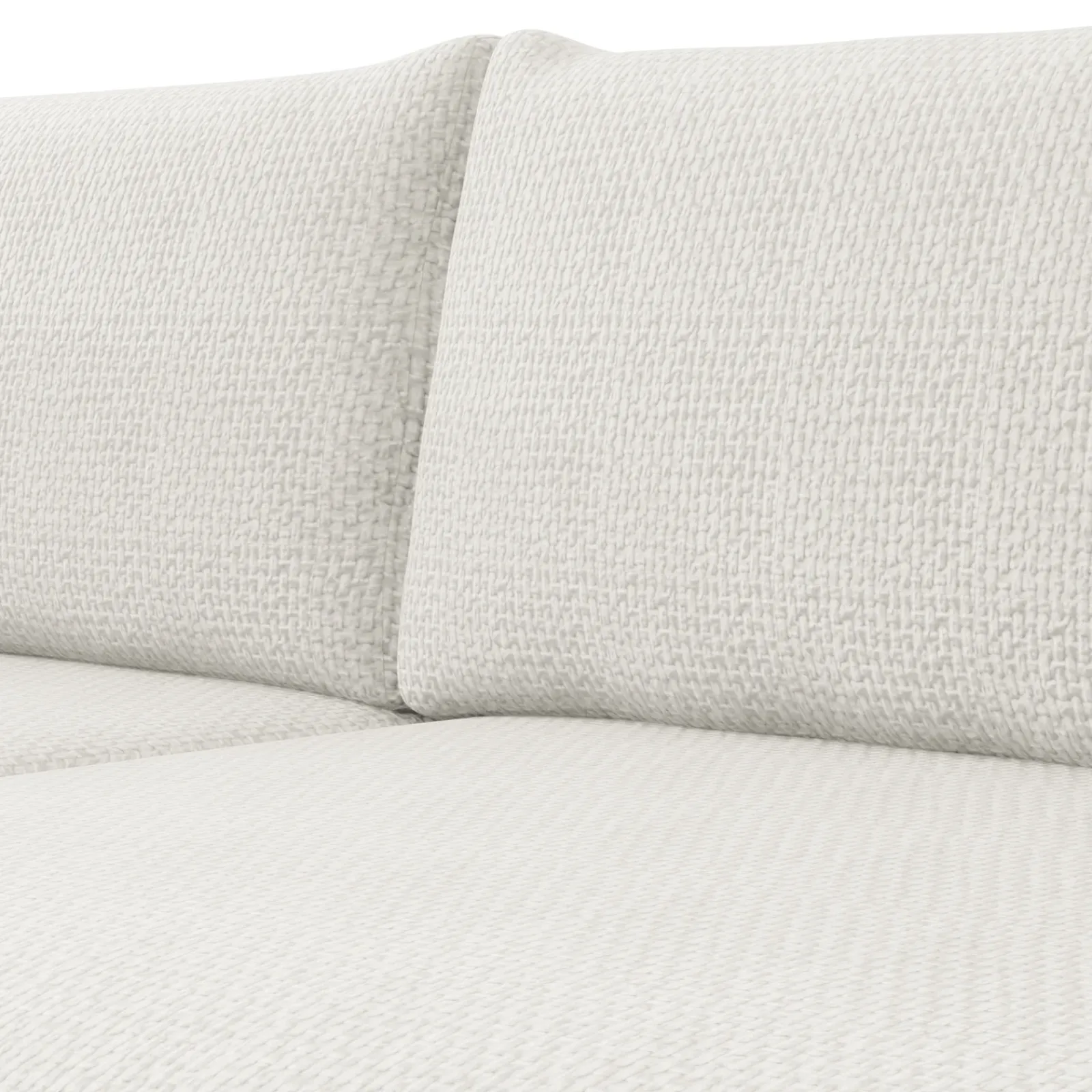 Garnero Arredamenti Divani Angolari|Divani Letto-Divano letto angolare 4 posti 285x188cm con contenitore a trama spessa bianco Soft Tessuto Flow a Trama Spessa Bianco