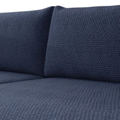 Garnero Arredamenti Divani Angolari|Divani Letto-Divano letto angolare 4 posti 285x188cm con contenitore a trama spessa blu Soft Tessuto Flow a Trama Spessa Blu