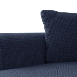 Garnero Arredamenti Divani Angolari|Divani Letto-Divano letto angolare 4 posti 285x188cm con contenitore a trama spessa blu Soft Tessuto Flow a Trama Spessa Blu