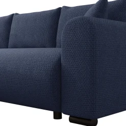 Garnero Arredamenti Divani Angolari|Divani Letto-Divano letto angolare 4 posti 285x188cm con contenitore a trama spessa blu Soft Tessuto Flow a Trama Spessa Blu