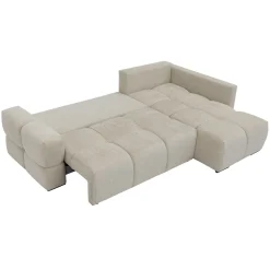 Garnero Arredamenti Divani Angolari|Divani Letto-Divano letto angolare 3 posti 267x185cm box contenitore beige Sottovoce Tessuto Artico Beige