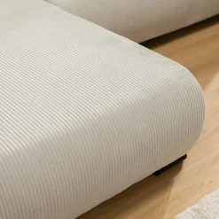 Garnero Arredamenti Divani Angolari|Divani Letto-Divano letto angolare 4 posti 285x188cm con contenitore tessuto velluto a coste beige Soft Velluto a Coste Poso Beige