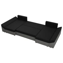 Garnero Arredamenti Divani Panoramici|Divani Angolari-Divano letto angolare 5 posti 321cm grigio nero Appia