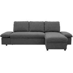 Garnero Arredamenti Divani Angolari|Divani Letto-Divano letto angolare 3 posti 260x148cm con contenitore antracite Arturo