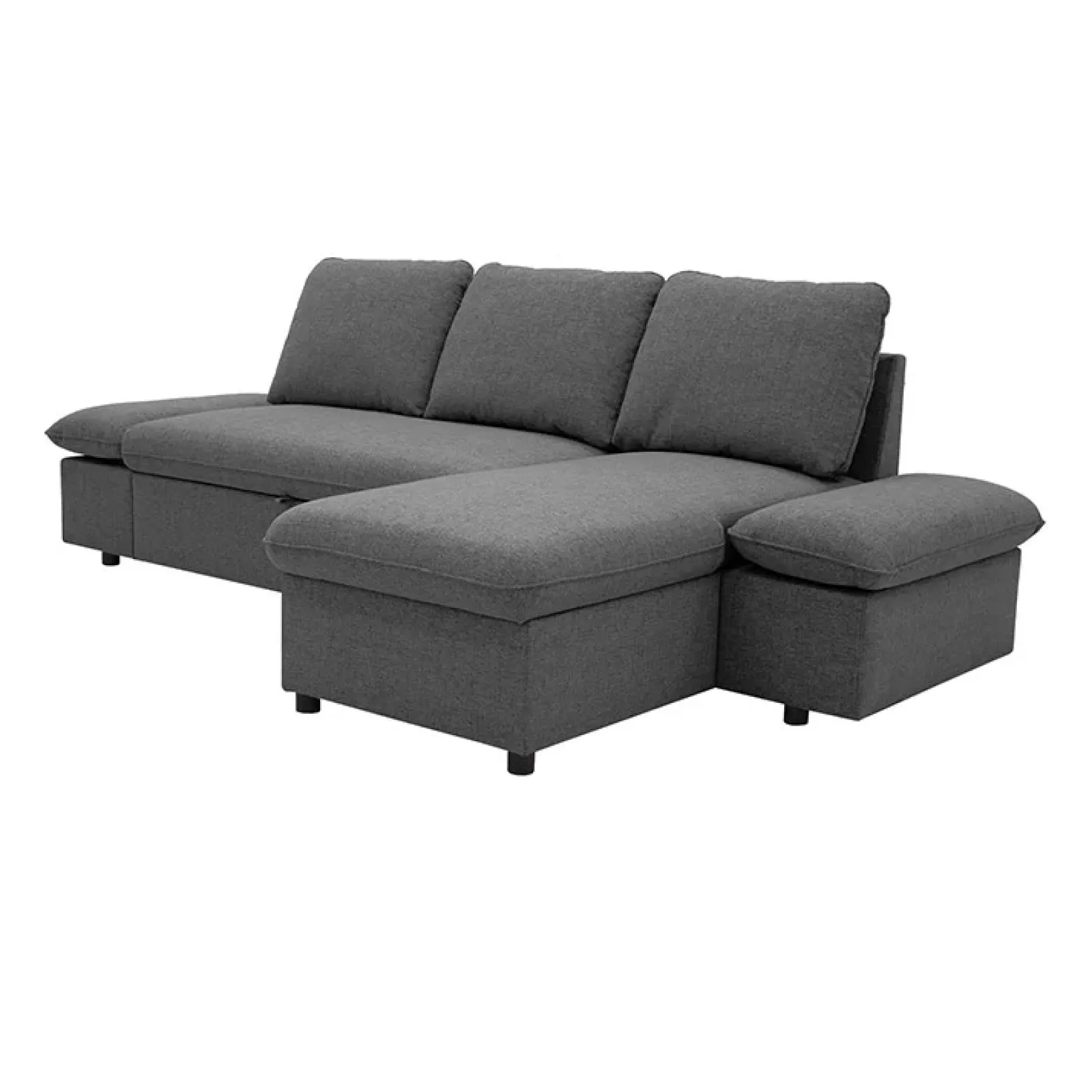 Garnero Arredamenti Divani Angolari|Divani Letto-Divano letto angolare 3 posti 260x148cm con contenitore antracite Arturo