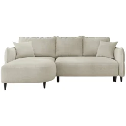 Garnero Arredamenti Divani Angolari|Divani Letto-Divano letto angolare 3 posti 244x165cm tessuto tortora Lollypop Tessuto Peluche Onega Tortora