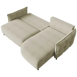 Garnero Arredamenti Divani Angolari|Divani Letto-Divano letto angolare 3 posti 244x165cm tessuto tortora Lollypop Tessuto Peluche Onega Tortora