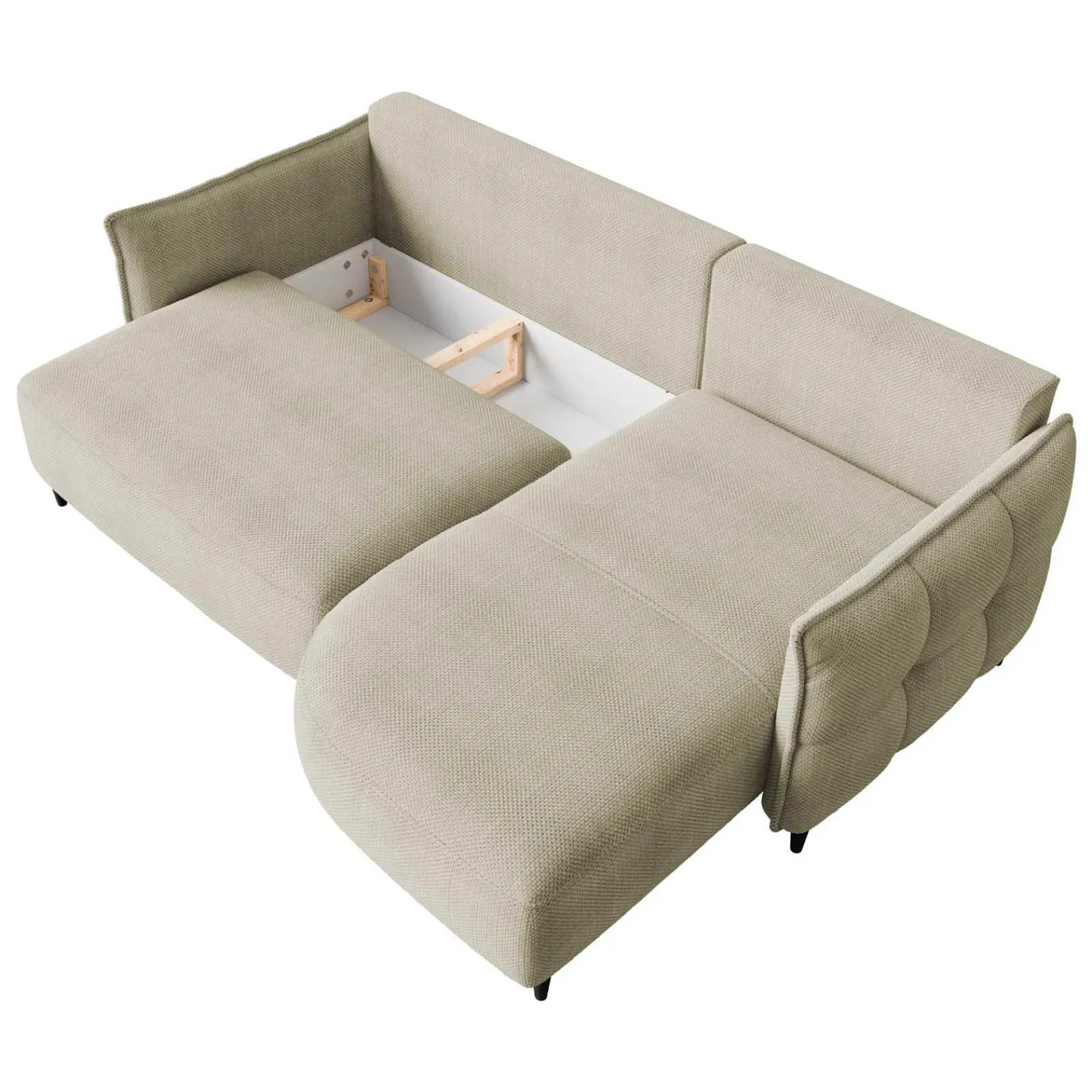 Garnero Arredamenti Divani Angolari|Divani Letto-Divano letto angolare 3 posti 244x165cm tessuto tortora Lollypop Tessuto Peluche Onega Tortora