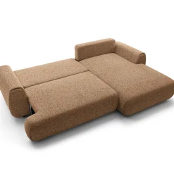 Garnero Arredamenti Divani Angolari|Divani Letto-Divano letto angolare destra 3 posti 270x167cm tessuto arancio Cloudify Tessuto Puente Arancio