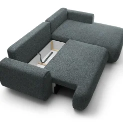 Garnero Arredamenti Divani Angolari|Divani Letto-Divano letto angolare destra 3 posti 270x167cm tessuto antracite Cloudify Tessuto Puente Antracite