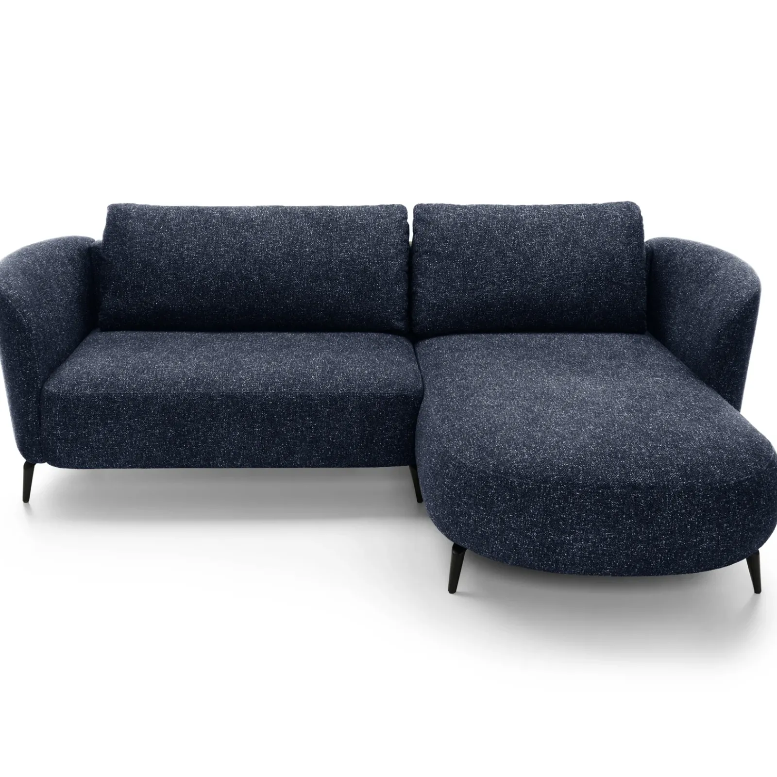Garnero Arredamenti Divani Angolari|Divani Letto-Divano letto angolare destra 3 posti 260x180cm tessuto bouclè blu Repose Tessuto Bouclè Blur Blu