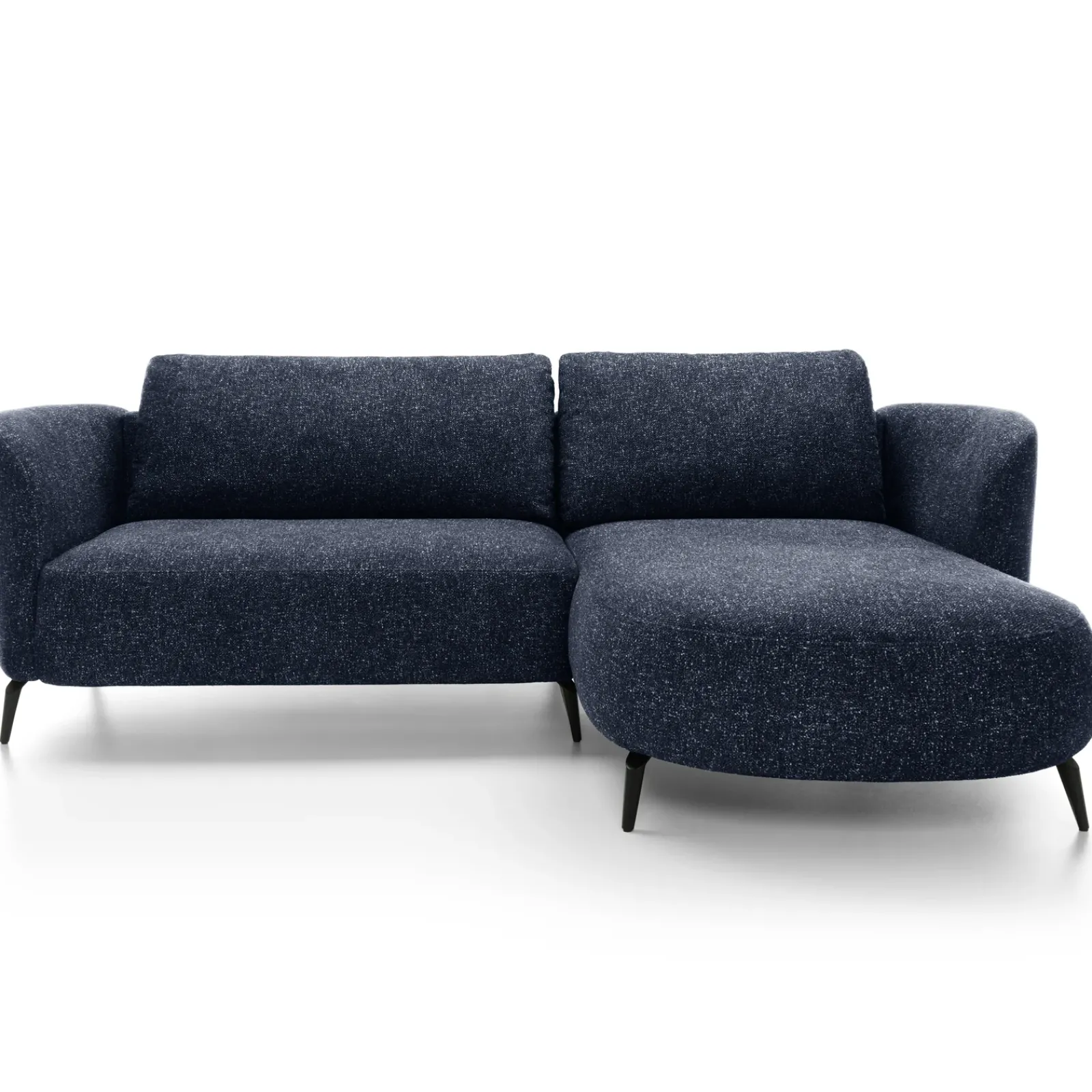 Garnero Arredamenti Divani Angolari|Divani Letto-Divano letto angolare destra 3 posti 260x180cm tessuto bouclè blu Repose Tessuto Bouclè Blur Blu