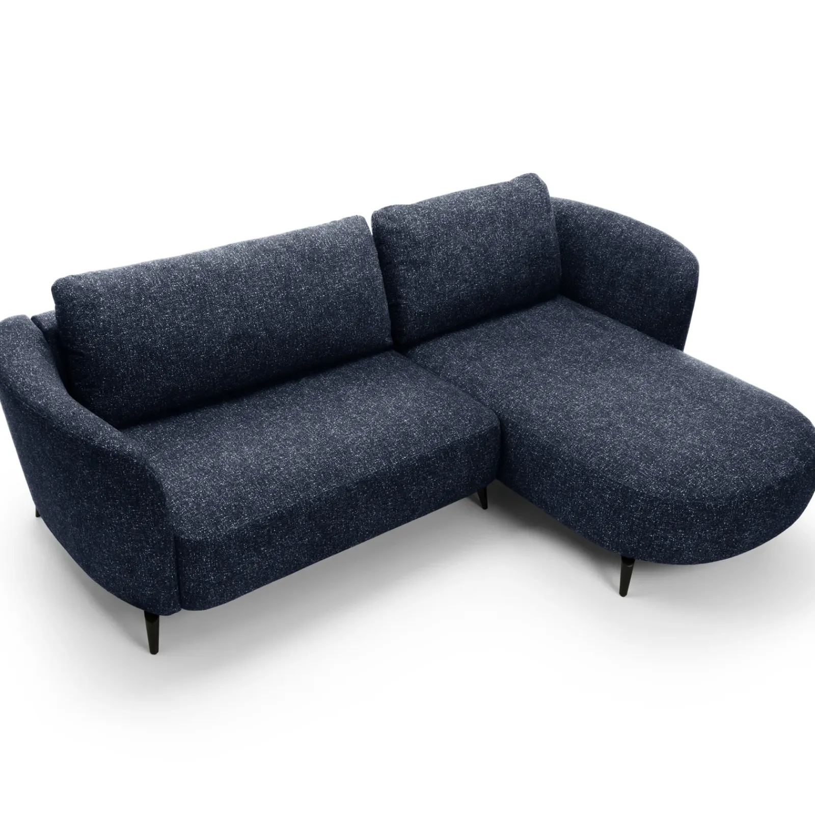 Garnero Arredamenti Divani Angolari|Divani Letto-Divano letto angolare destra 3 posti 260x180cm tessuto bouclè blu Repose Tessuto Bouclè Blur Blu