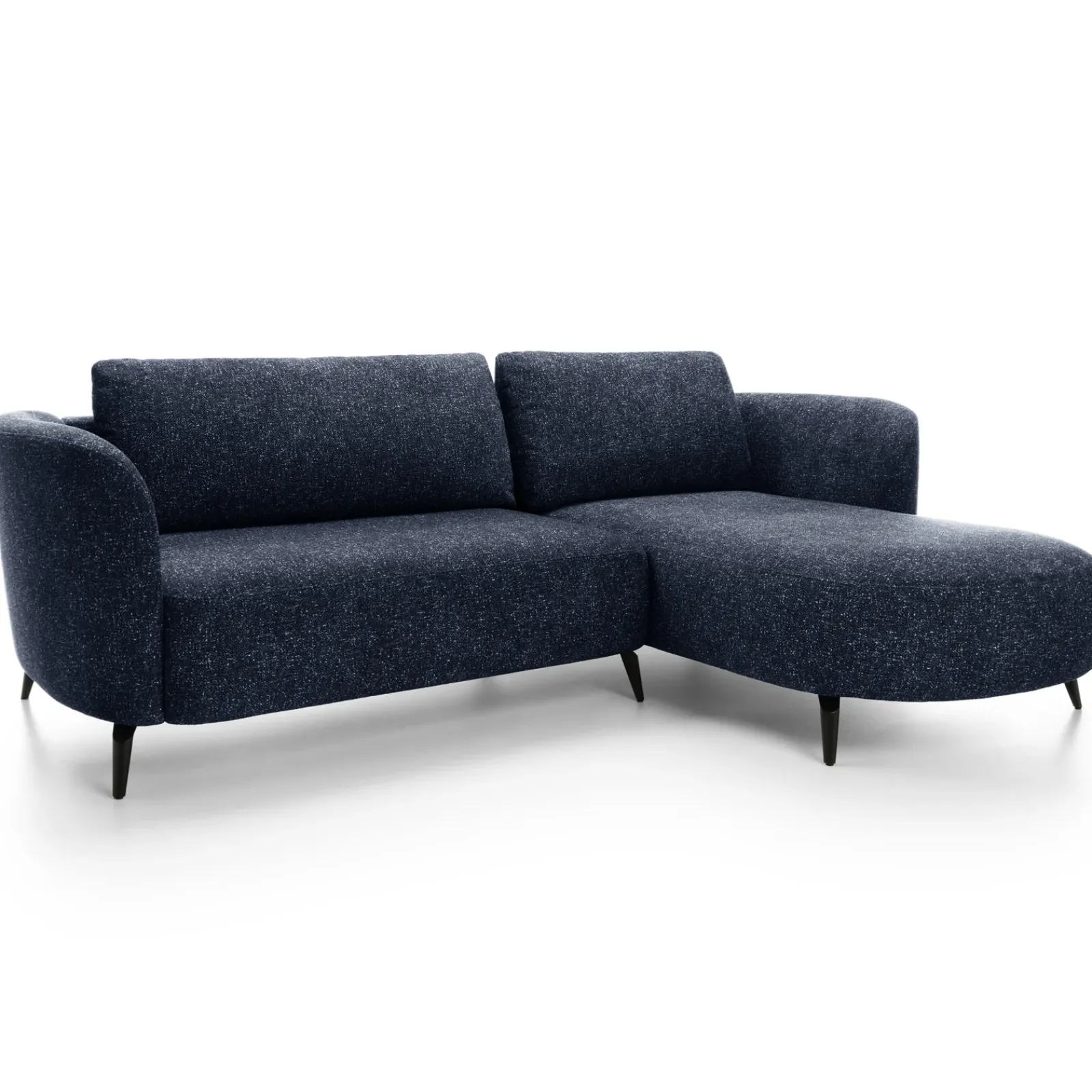 Garnero Arredamenti Divani Angolari|Divani Letto-Divano letto angolare destra 3 posti 260x180cm tessuto bouclè blu Repose Tessuto Bouclè Blur Blu