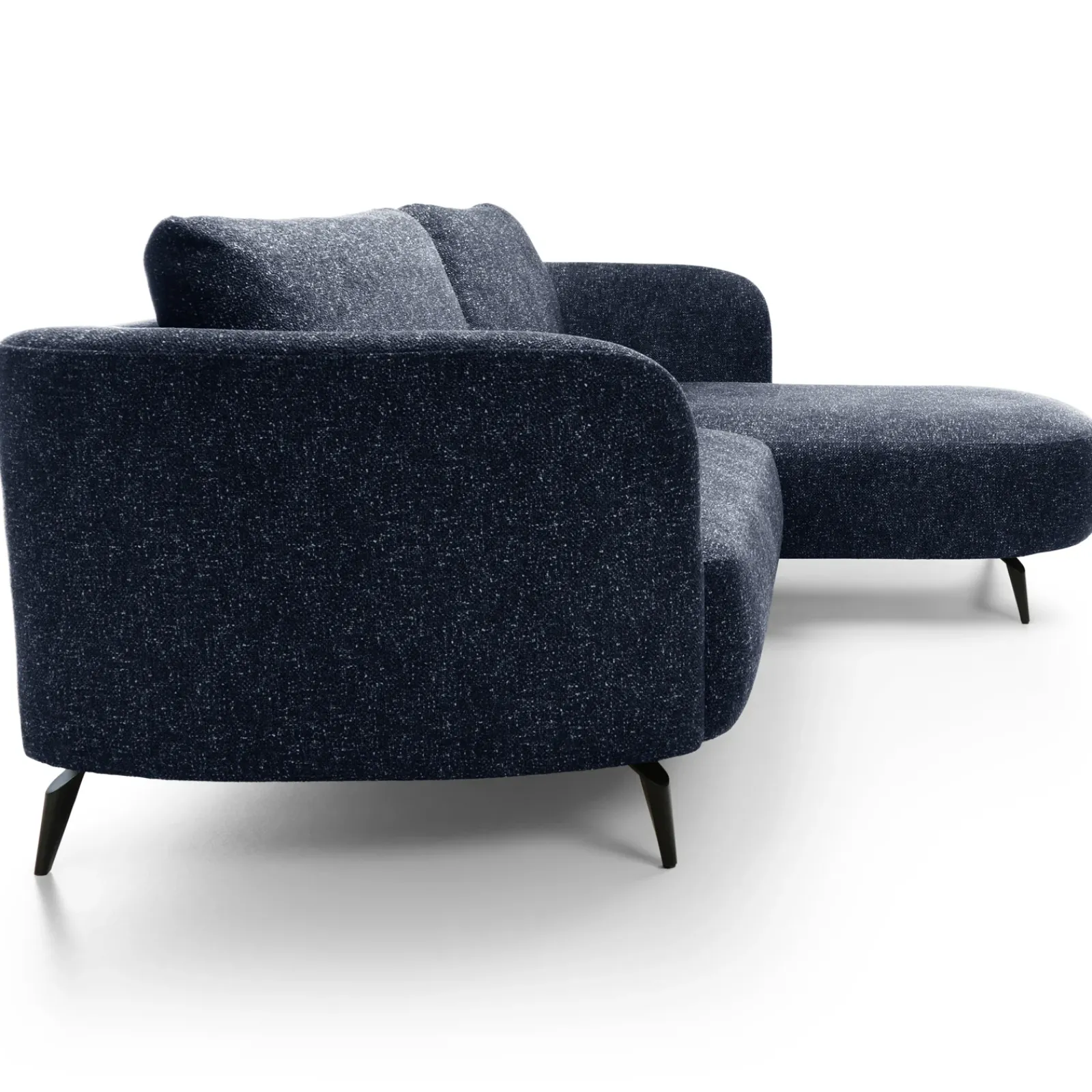 Garnero Arredamenti Divani Angolari|Divani Letto-Divano letto angolare destra 3 posti 260x180cm tessuto bouclè blu Repose Tessuto Bouclè Blur Blu