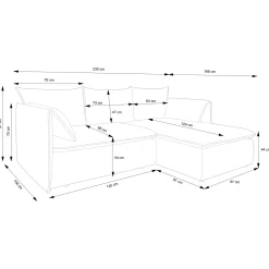 Garnero Arredamenti Divani Angolari|Divani Letto-Divano letto angolare destro 3 posti 230x166cm tessuto giallo senape Easeful