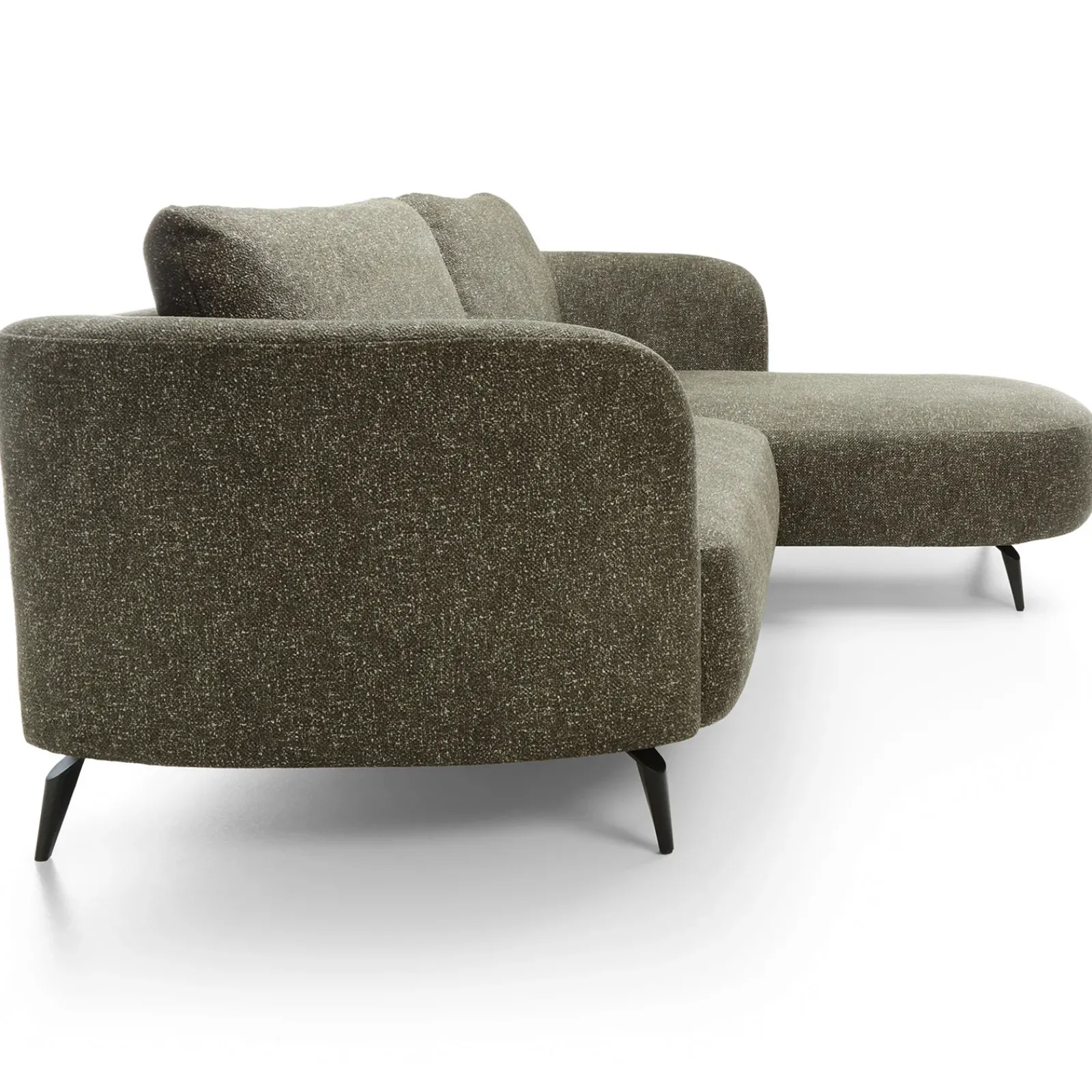 Garnero Arredamenti Divani Angolari|Divani Letto-Divano letto angolare destra 3 posti 260x180cm tessuto bouclè verde Repose Tessuto Bouclè Blur Verdone