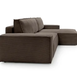 Garnero Arredamenti Divani Angolari|Divani Letto-Divano letto angolare destra 3 posti 267x167cm velluto a coste marrone Relaxion Velluto a Coste Poso Marrone