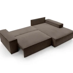 Garnero Arredamenti Divani Angolari|Divani Letto-Divano letto angolare destra 3 posti 267x167cm velluto a coste marrone Relaxion Velluto a Coste Poso Marrone