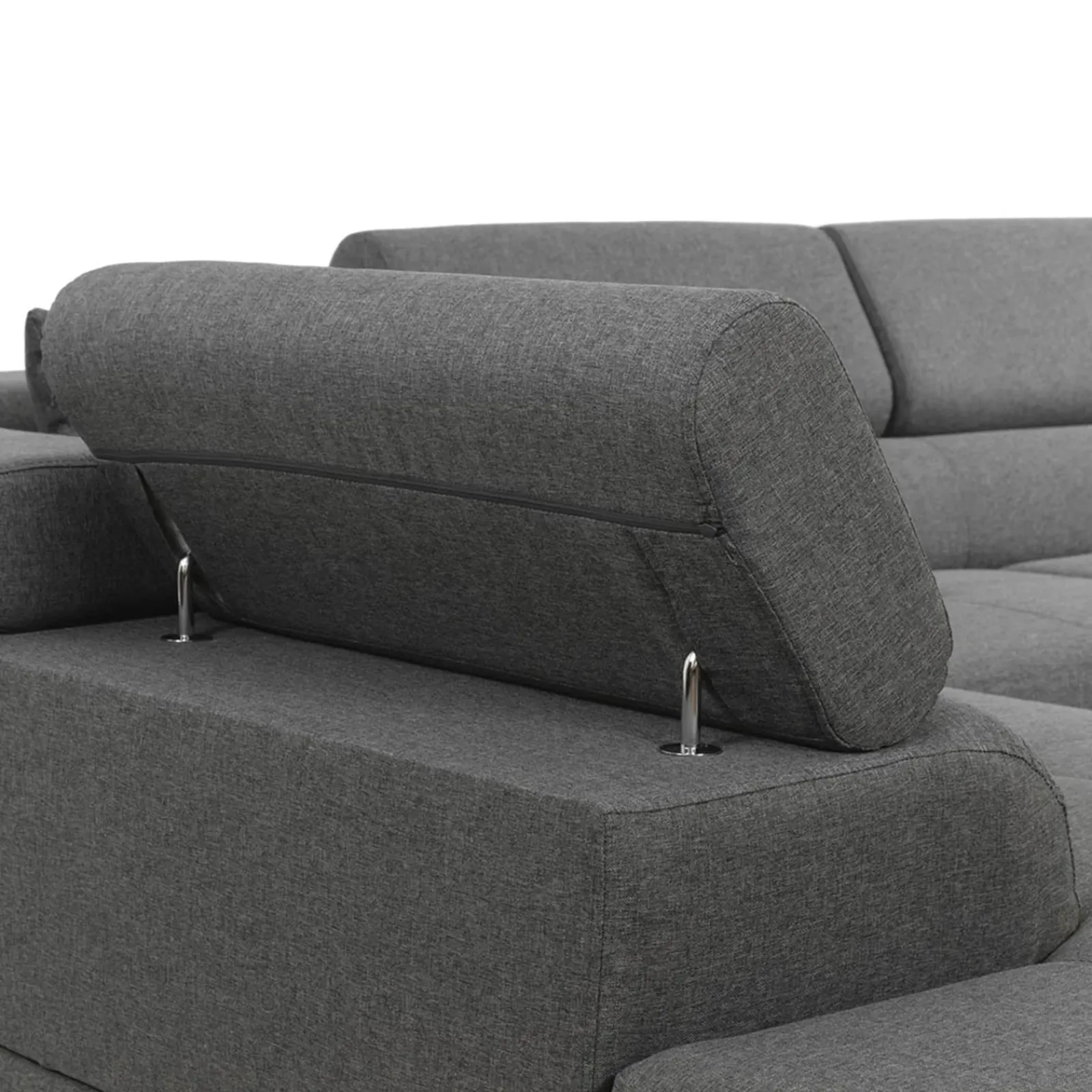 Garnero Arredamenti Divani Angolari|Divani Letto-Divano letto angolare destra imbottito 274x203cm grigio Bormio Tessuto Vellutato Manila Grigio