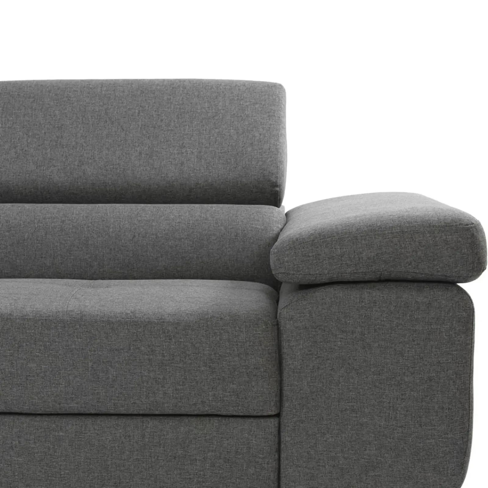 Garnero Arredamenti Divani Angolari|Divani Letto-Divano letto angolare destra imbottito 274x203cm grigio Bormio Tessuto Vellutato Manila Grigio