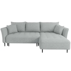 Garnero Arredamenti Divani Angolari|Divani Letto-Divano letto angolare destro 3 posti 276x158cm tessuto grigio Angle Tessuto Peluche Onega Grigio