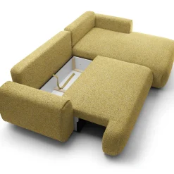 Garnero Arredamenti Divani Angolari|Divani Letto-Divano letto angolare destra 3 posti 270x167cm tessuto giallo Cloudify Tessuto Puente Giallo