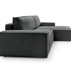 Garnero Arredamenti Divani Angolari|Divani Letto-Divano letto angolare destra 3 posti 267x167cm velluto a coste antracite Relaxion Velluto a Coste Poso Antracite