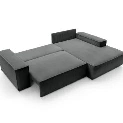 Garnero Arredamenti Divani Angolari|Divani Letto-Divano letto angolare destra 3 posti 267x167cm velluto a coste antracite Relaxion Velluto a Coste Poso Antracite