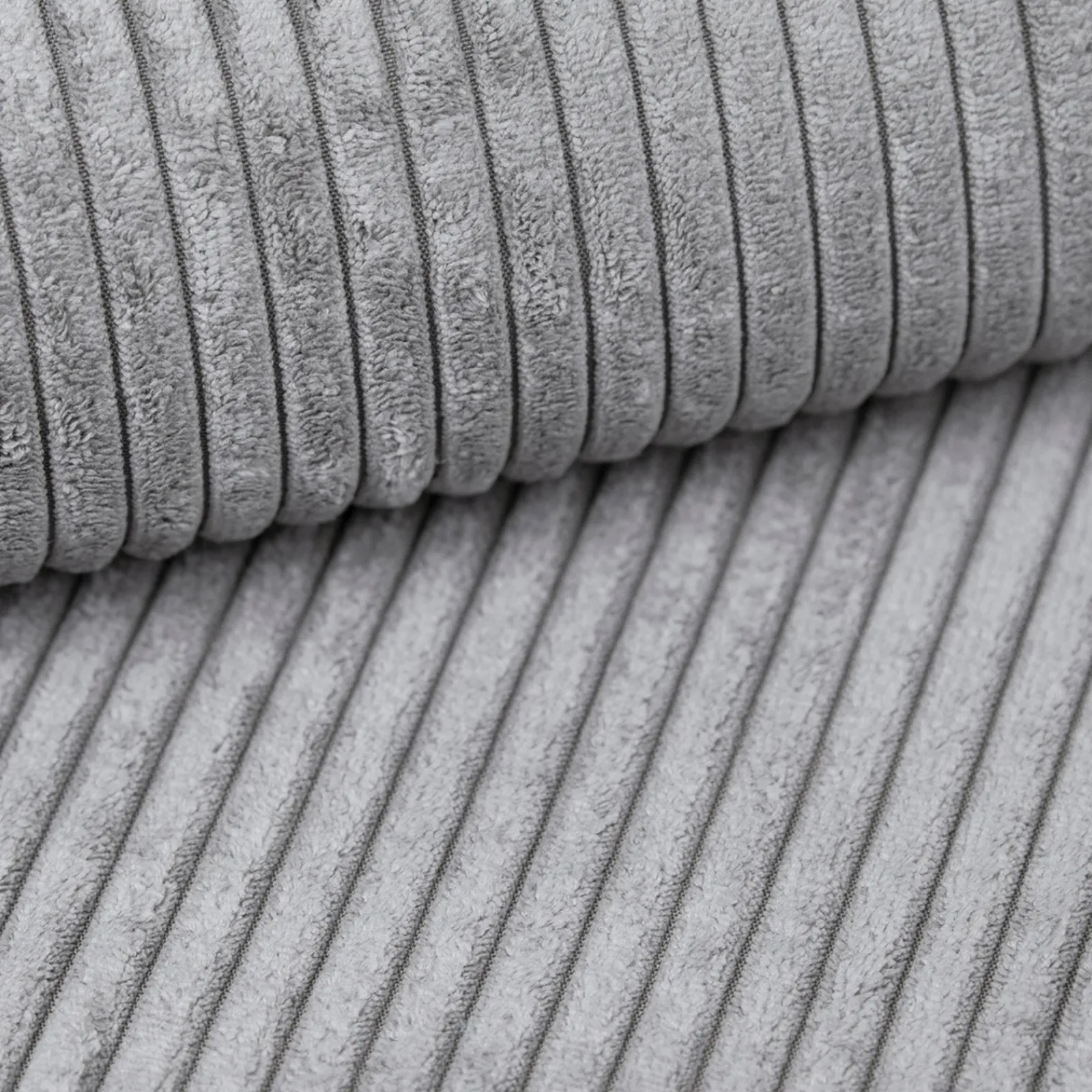 Garnero Arredamenti Divani Angolari|Divani Letto-Divano letto angolare destra 3 posti 267x167cm velluto a coste grigio chiaro Relaxion Velluto a Coste Poso Grigio