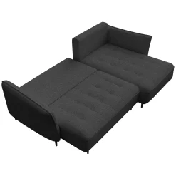 Garnero Arredamenti Divani Angolari|Divani Letto-Divano letto angolare destro 3 posti 276x158cm tessuto grigio antracite Angle Tessuto Peluche Onega Antracite