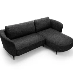 Garnero Arredamenti Divani Angolari|Divani Letto-Divano letto angolare destra 3 posti 260x180cm tessuto bouclè antracite Repose Tessuto Bouclè Blur Antracite