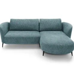 Garnero Arredamenti Divani Angolari|Divani Letto-Divano letto angolare destra 3 posti 260x180cm tessuto bouclè azzurro Repose Tessuto Bouclè Blur Azzurro